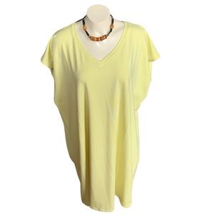 Eileen Fisher Yellow Dress Size XL 93% Organic Cotton Straight Loose Fit